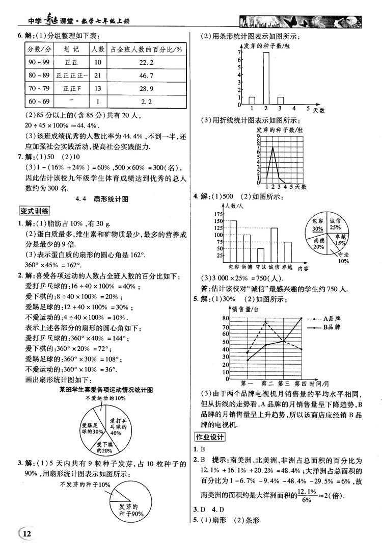 2018秋新世纪英才教程中学奇迹课堂青岛版七年级数学上册答案 第12页