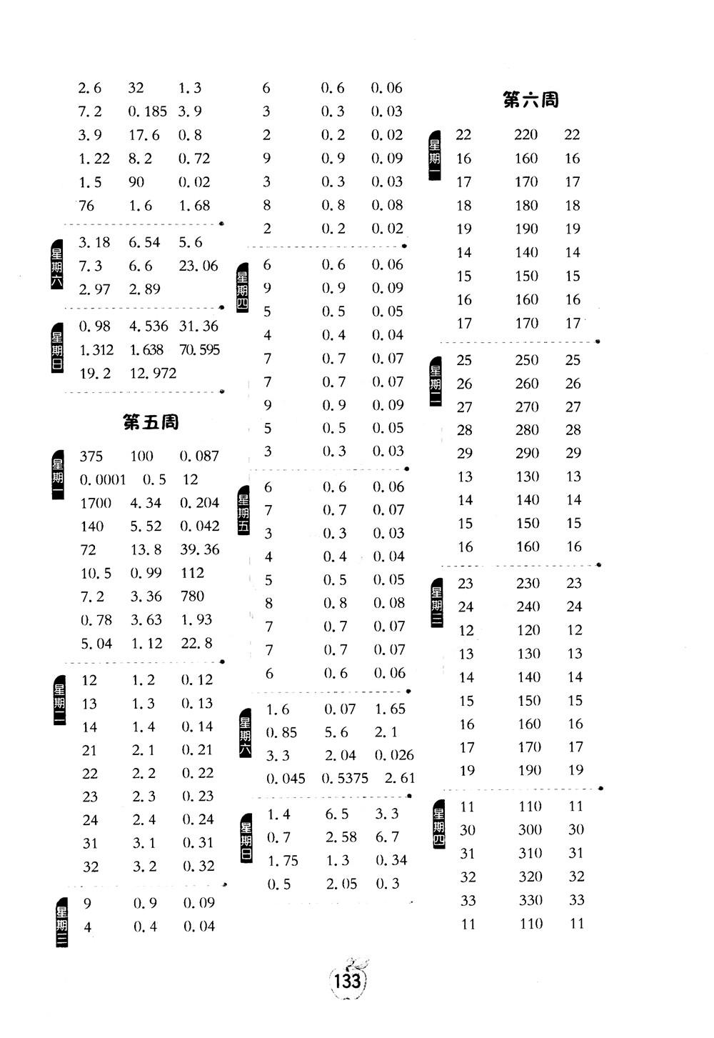 2018秋小學(xué)數(shù)學(xué)計(jì)算高手5五年級(jí)上冊(cè)人教版參考答案 第3頁(yè)