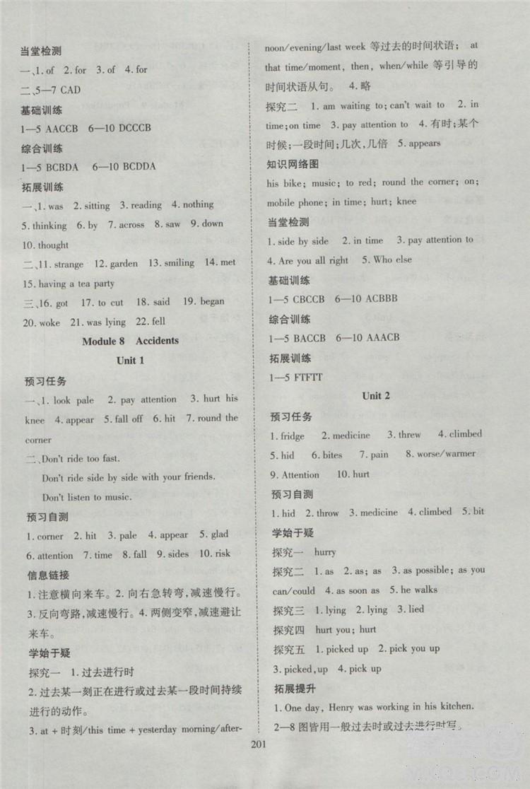 2018資源與評價(jià)英語八年級上冊外研版參考答案 第15頁