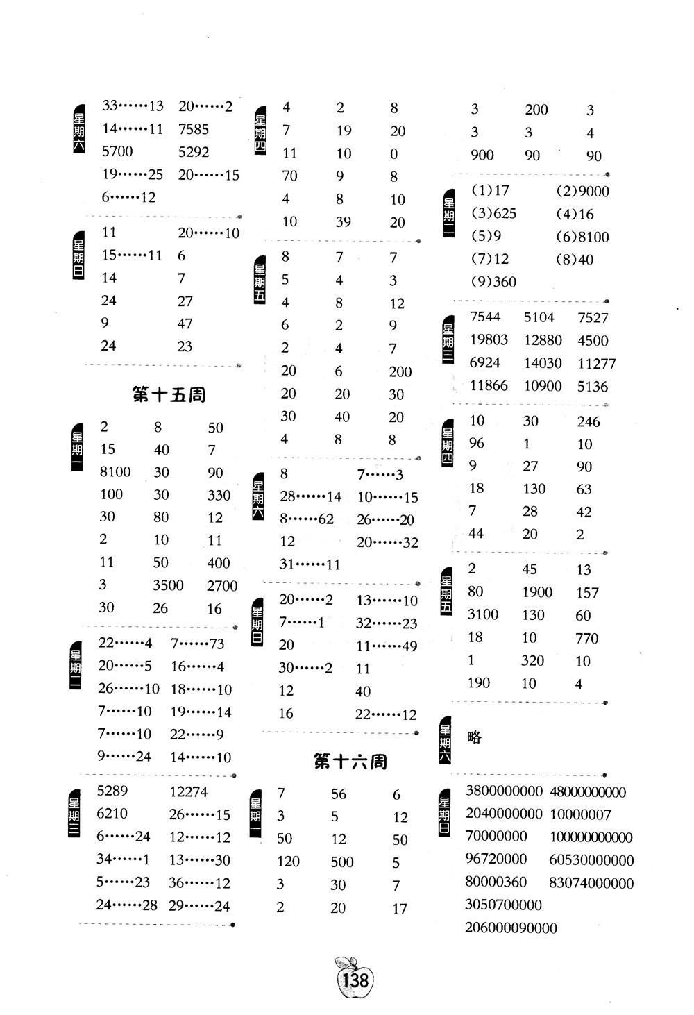 2018秋小學(xué)數(shù)學(xué)計(jì)算高手4四年級(jí)上冊人教版參考答案 第7頁