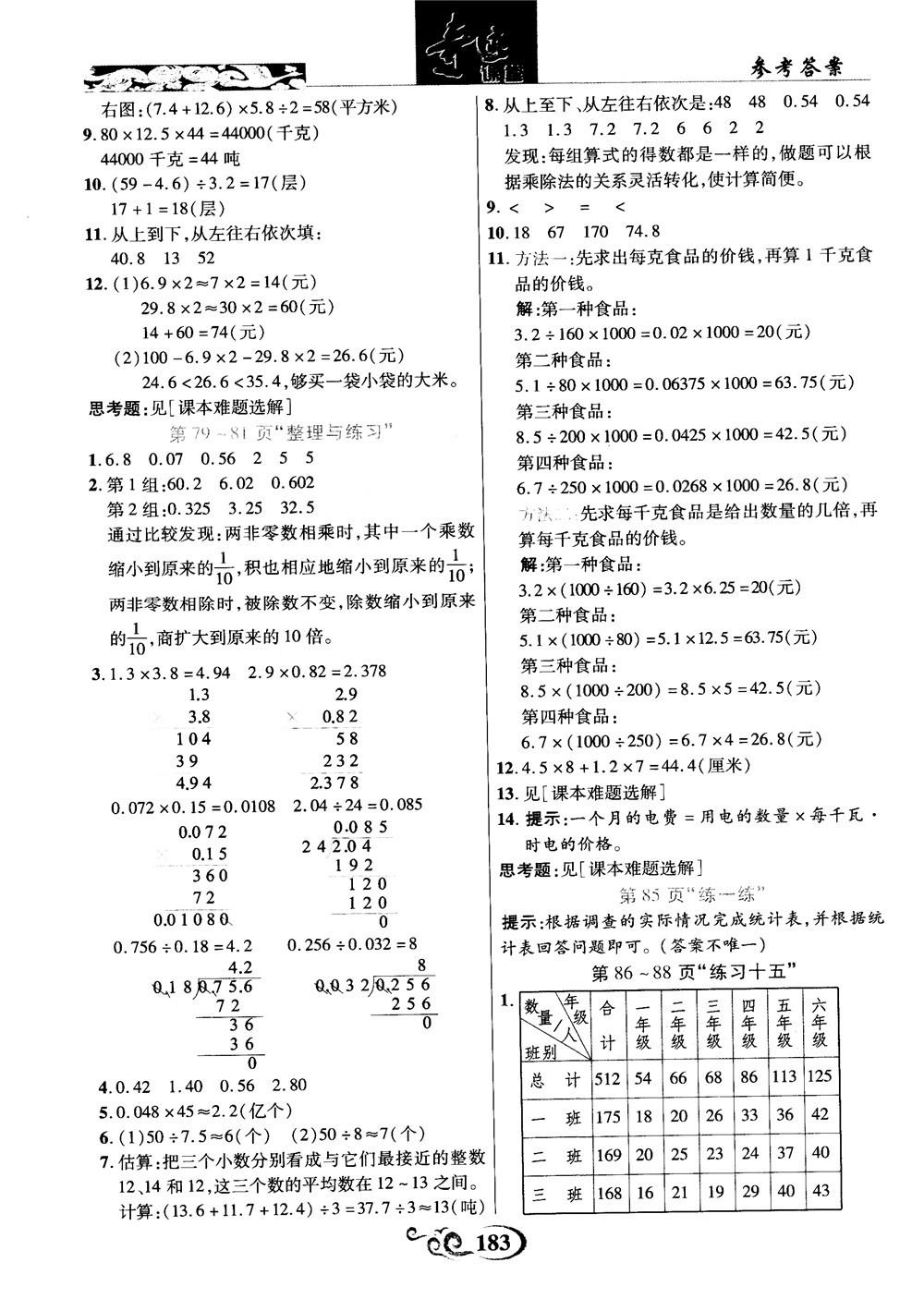 2018年秋奇跡課堂數(shù)學(xué)五年級(jí)上冊(cè)蘇教版數(shù)法題解參考答案 第29頁(yè)