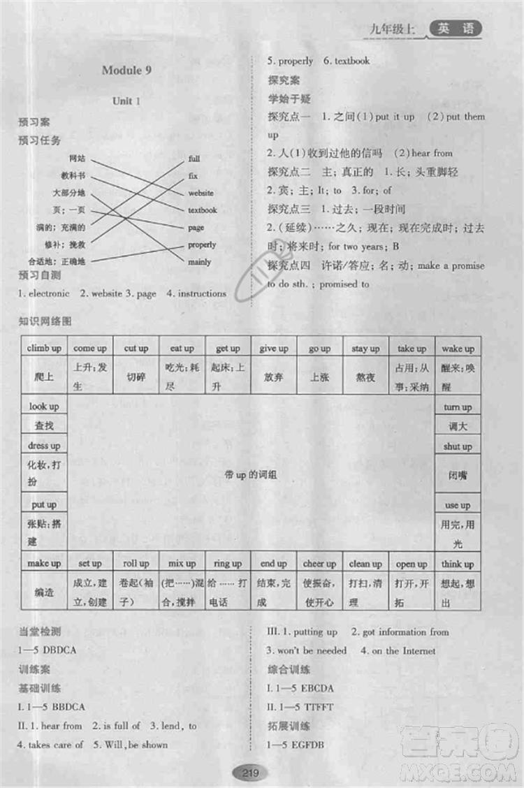 資源與評(píng)價(jià)九年級(jí)上英語(yǔ)2018外研版參考答案 第17頁(yè)