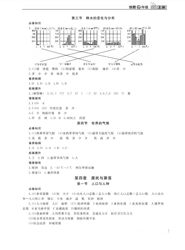 2018智慧學(xué)習(xí)7年級(jí)地理上冊(cè)答案 第5頁(yè)