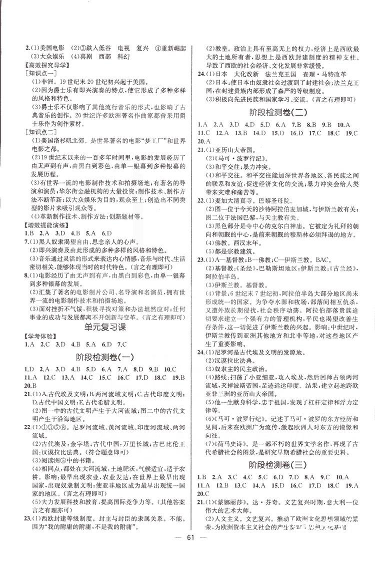 2018年同步导学案课时练九年级世界历史全一册人教版河南专版 第17页