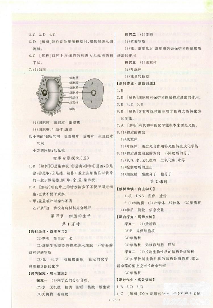 2018年能力培养与测试七年级生物学上册人教版 第6页