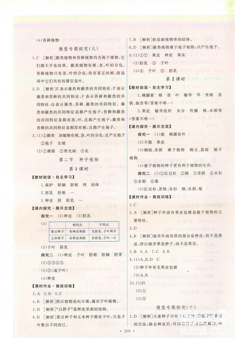 2018年能力培养与测试七年级生物学上册人教版 第10页