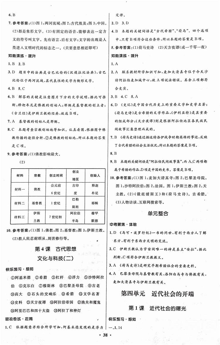 2018年初中同步测控优化设计九年级历史上册中图版 第6页