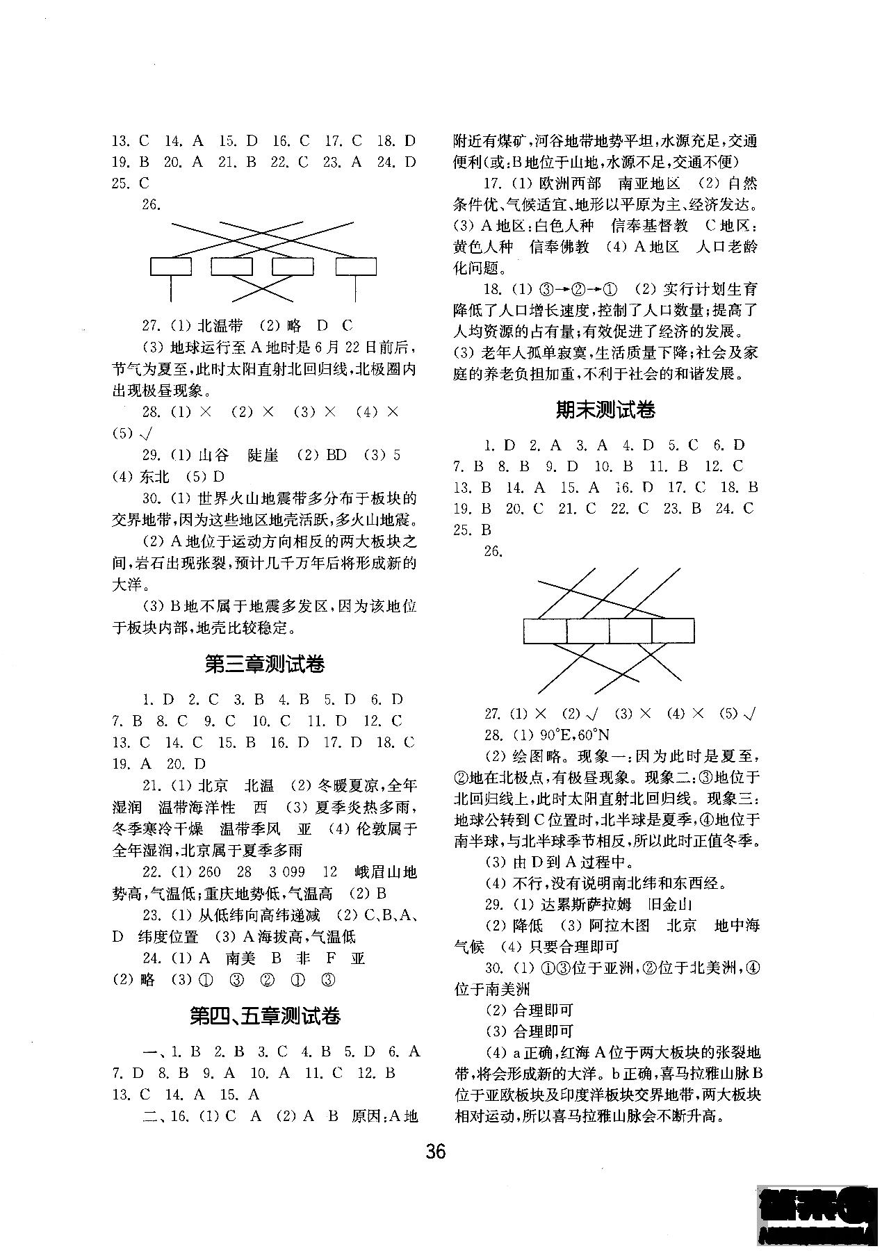 2018年初中基礎(chǔ)訓(xùn)練五四制地理六年級上冊參考答案 第4頁