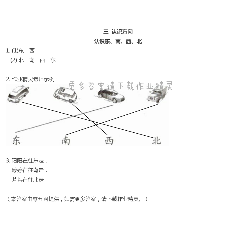 三  認識方向 - 認識東、南、西、北