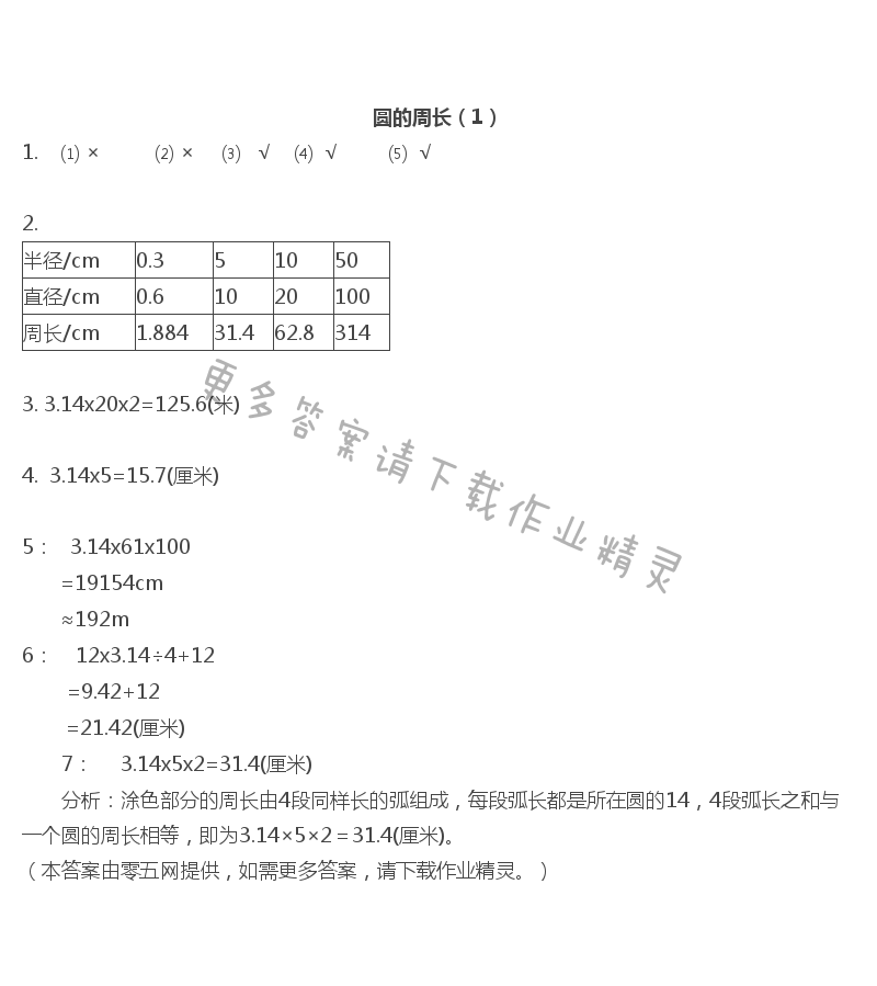 六   圆 - 圆的周长（1）