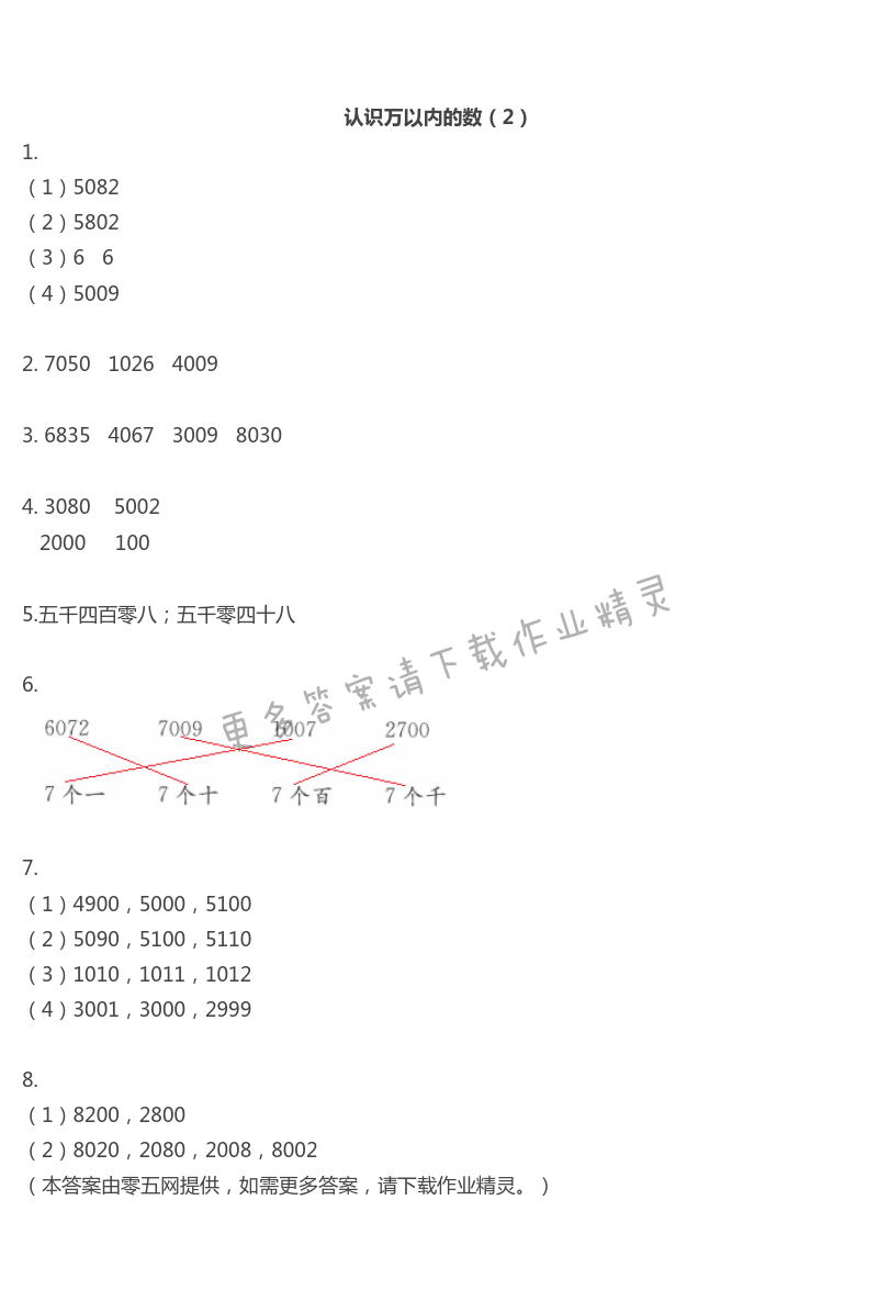 四　认识万以内的数 - 认识万以内的数（2）