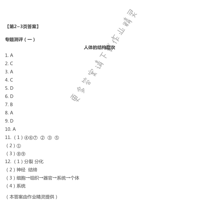 2021年暑假乐园七年级生物人教版海南出版社 第1页