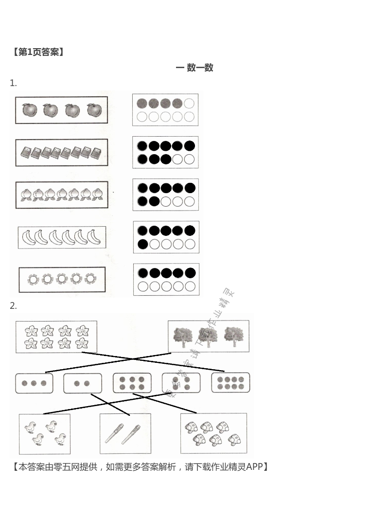 2021年數(shù)學(xué)補(bǔ)充習(xí)題一年級(jí)上冊(cè) 第1頁(yè)