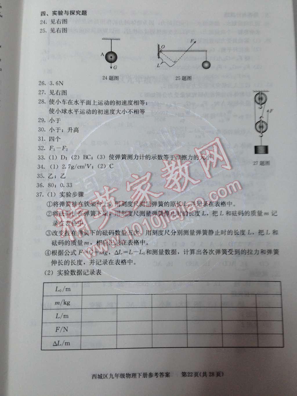 2014年学习探究诊断九年级物理下册人教版 第25页