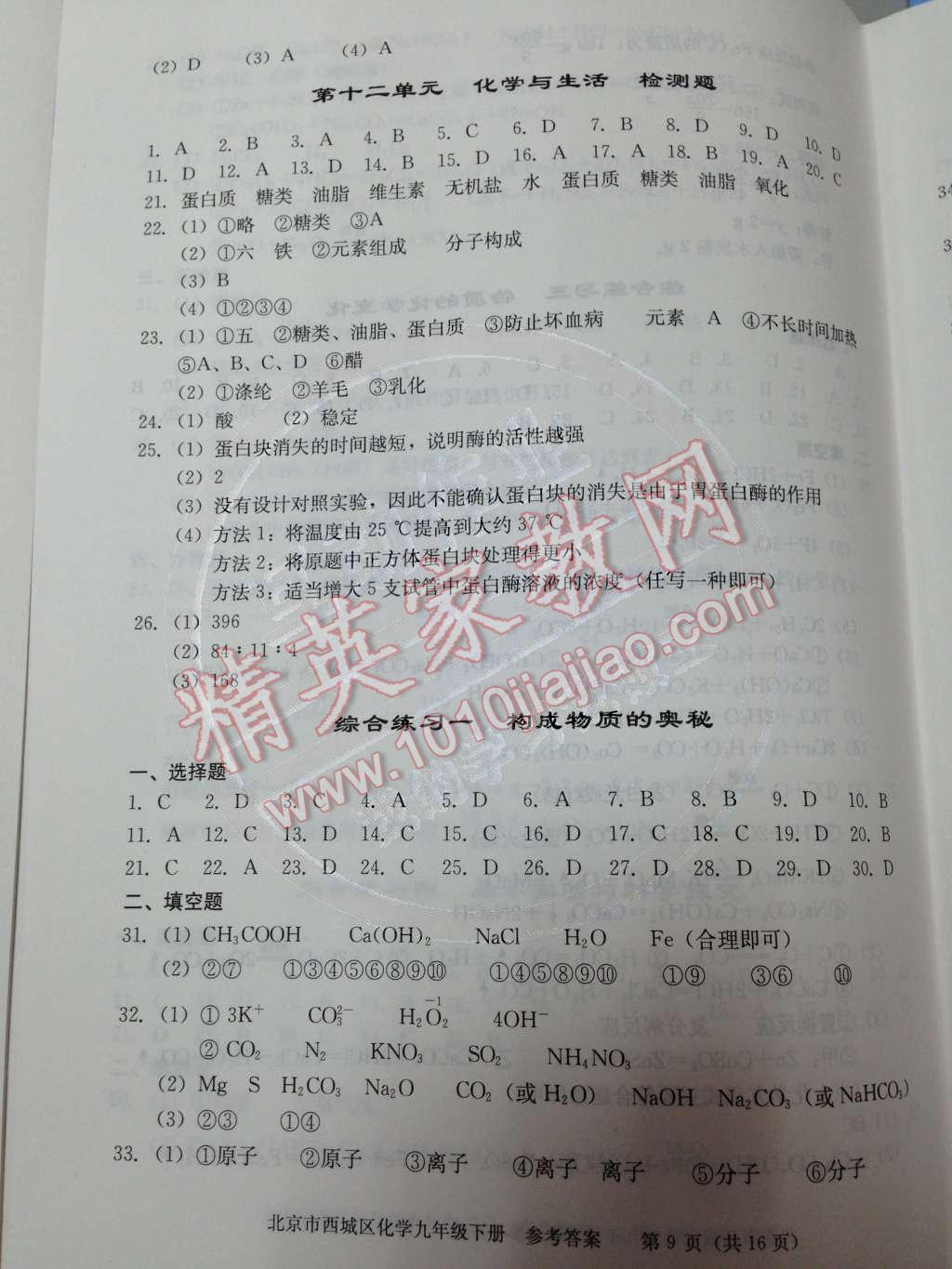 2014年學(xué)習(xí)探究診斷九年級(jí)化學(xué)下冊人教版 第11頁