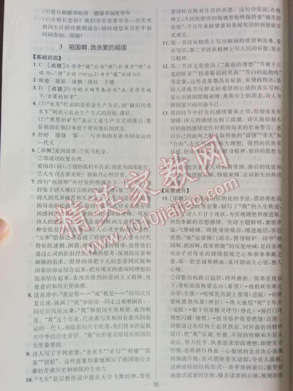 2014年同步練習冊課時練九年級語文下冊人教版 第3頁