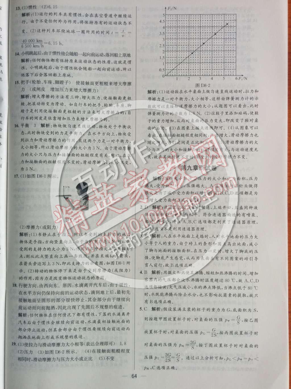 2014年同步練習(xí)冊課時(shí)練八年級物理下冊人教版 第38頁