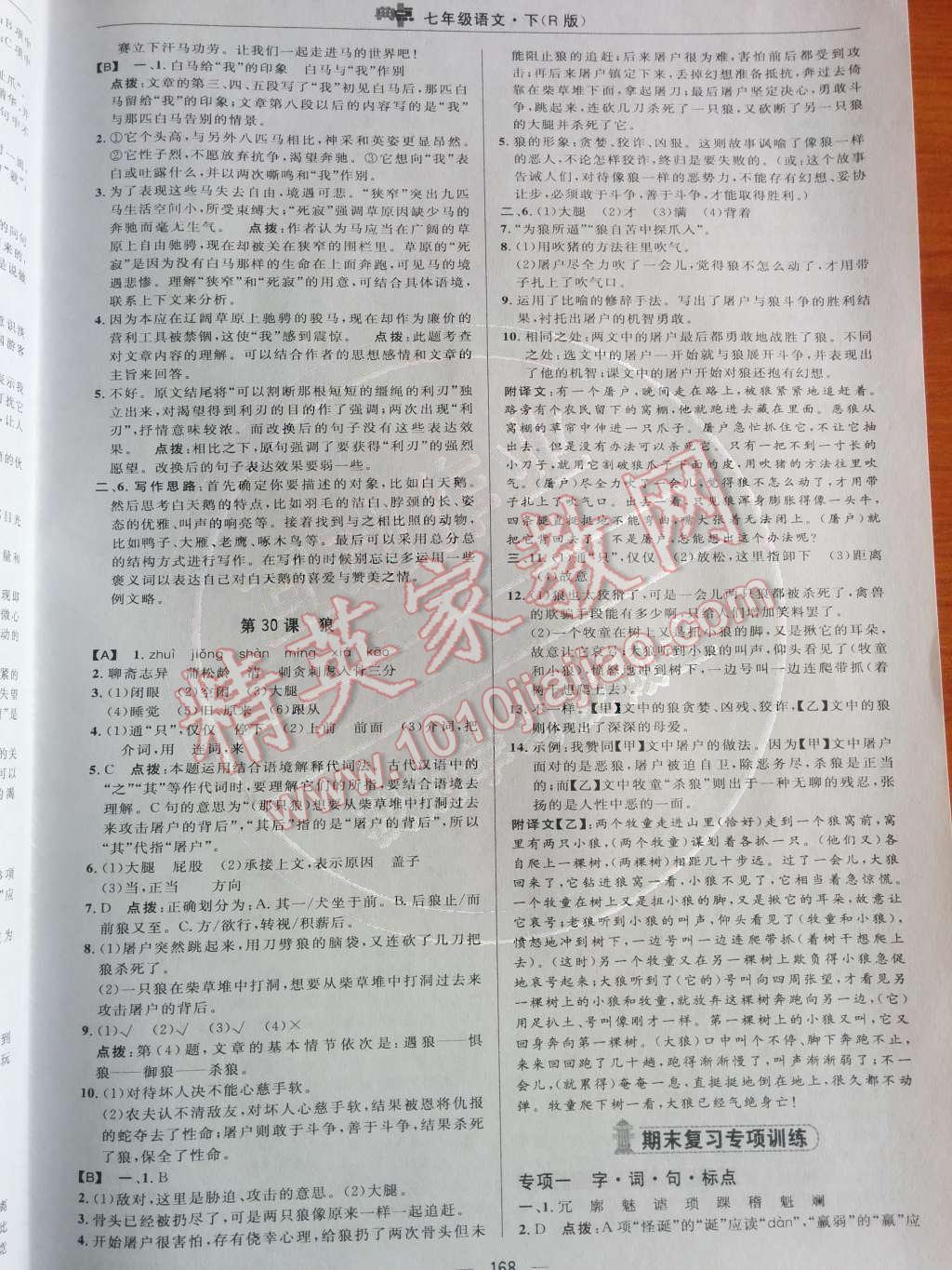 2014年綜合應(yīng)用創(chuàng)新題典中點(diǎn)七年級語文下冊人教版 第29頁