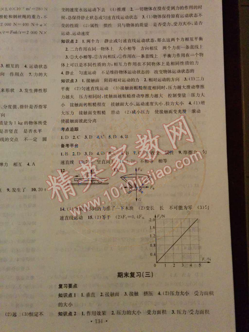 2014年名校课堂助教型教辅八年级物理下册人教版 期末复习第53页