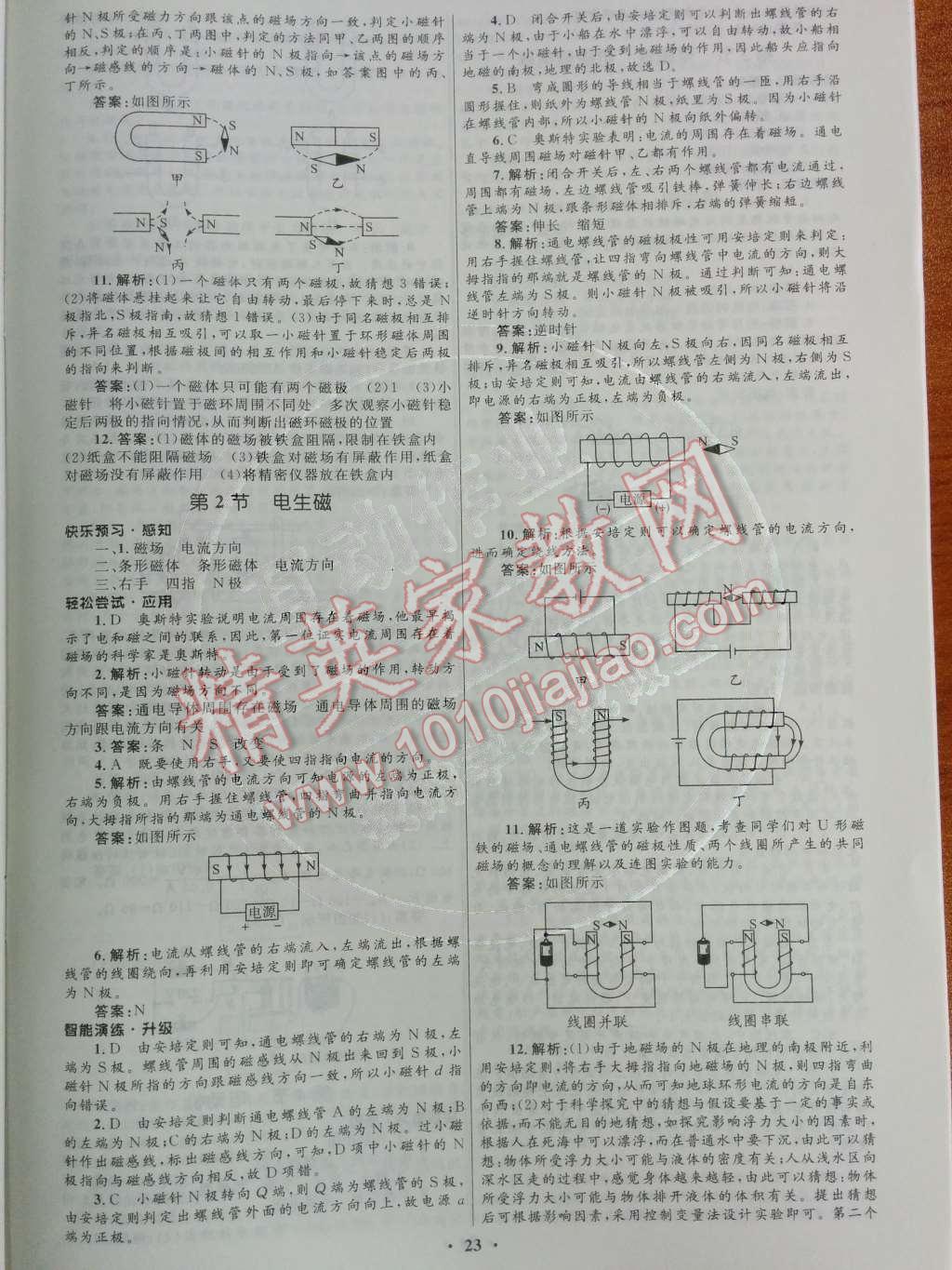 2014年初中同步測(cè)控優(yōu)化設(shè)計(jì)九年級(jí)物理全一冊(cè)人教版 第二十章 電與磁第79頁(yè)