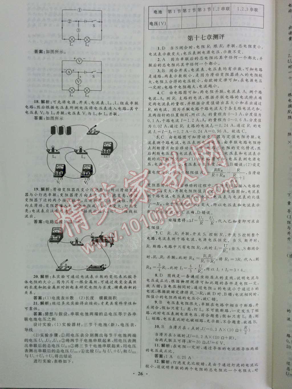 2014年初中同步測控優(yōu)化設(shè)計(jì)九年級物理全一冊人教版 活頁測評卷第91頁