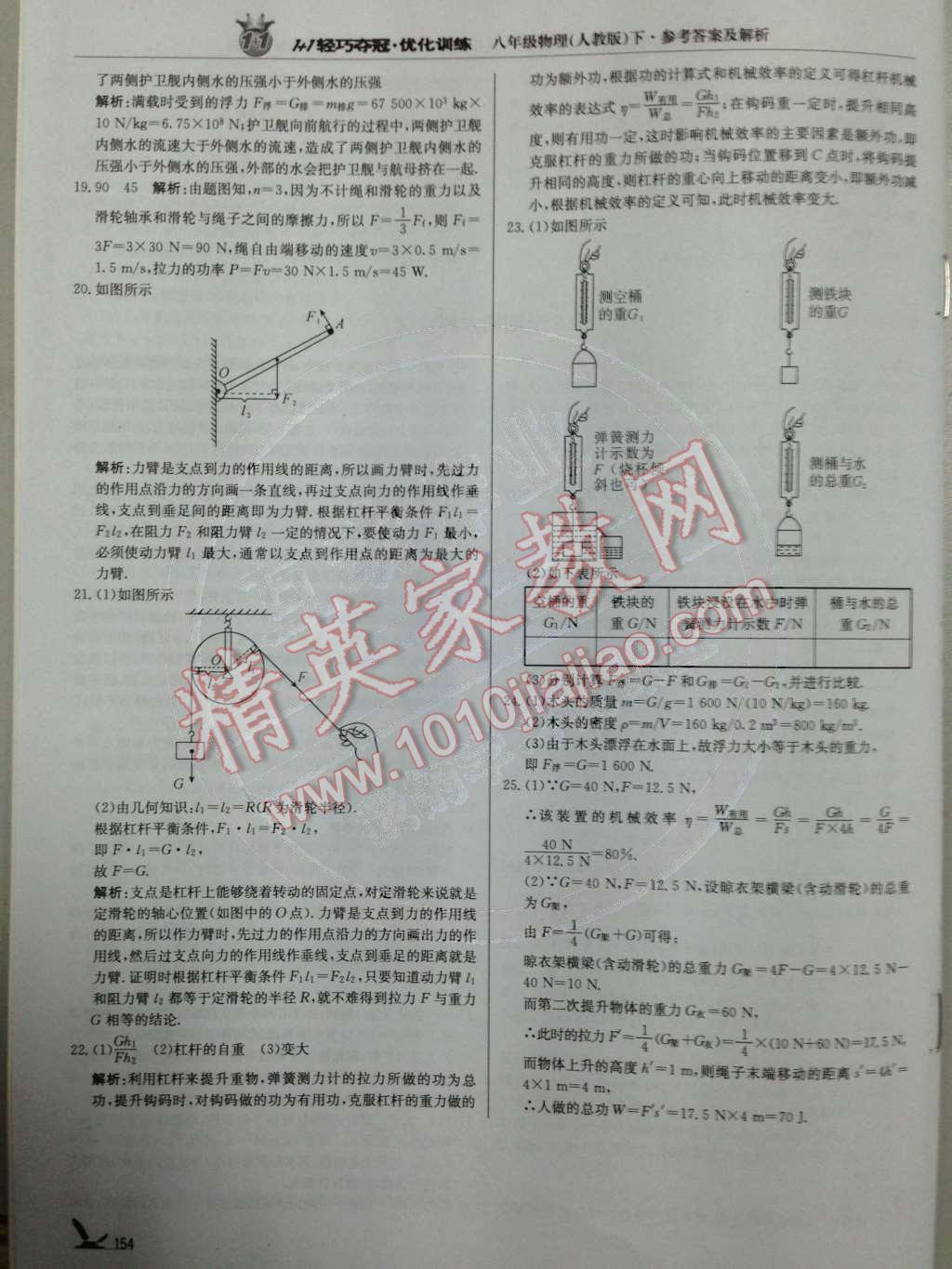 2014年1加1轻巧夺冠优化训练八年级物理下册人教版银版 期末测试题第73页