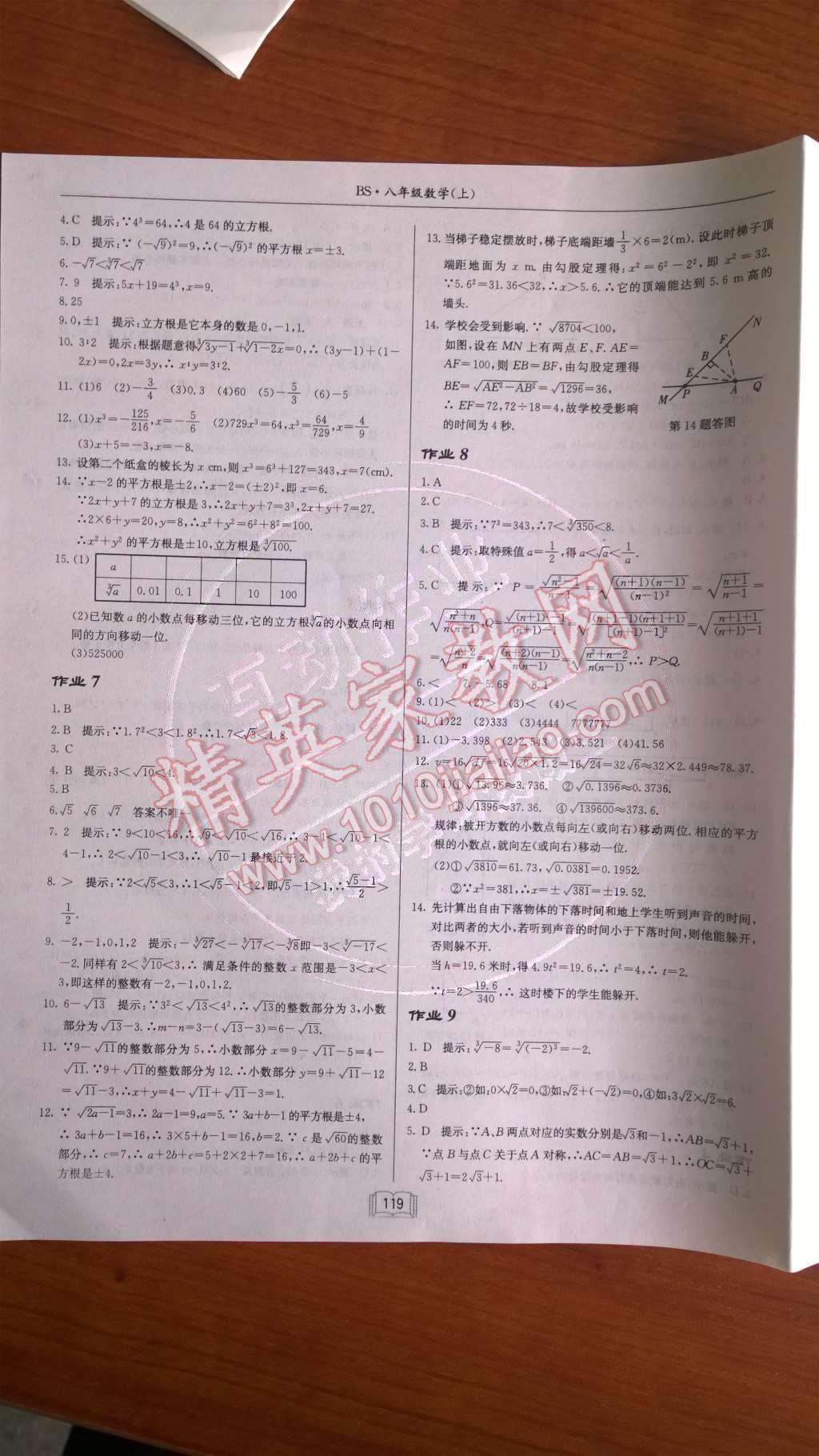 2014年啟東中學作業(yè)本八年級數(shù)學上冊北師大版 第二章 實數(shù)第52頁