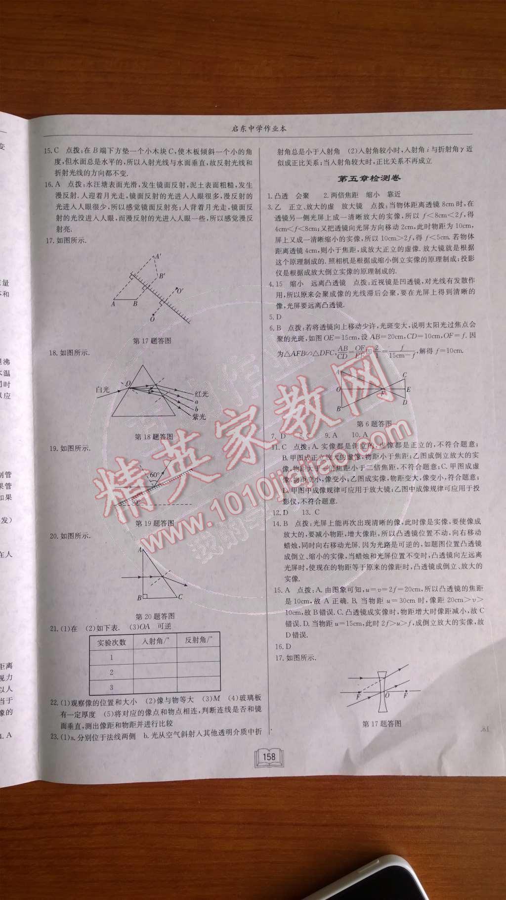 2014年啟東中學(xué)作業(yè)本八年級物理上冊人教版 檢測卷第73頁