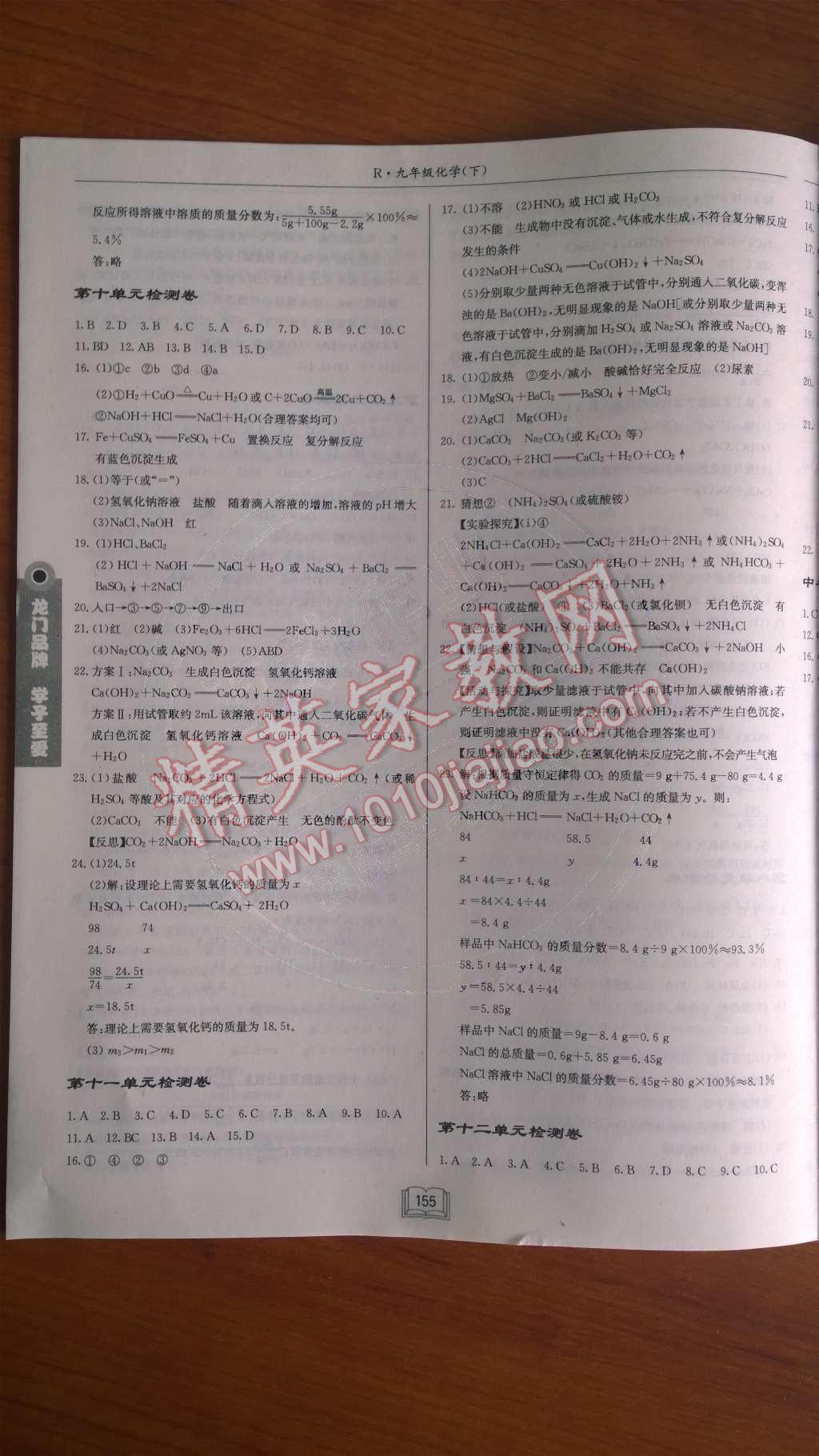 2015年啟東中學(xué)作業(yè)本九年級化學(xué)下冊人教版 第21頁