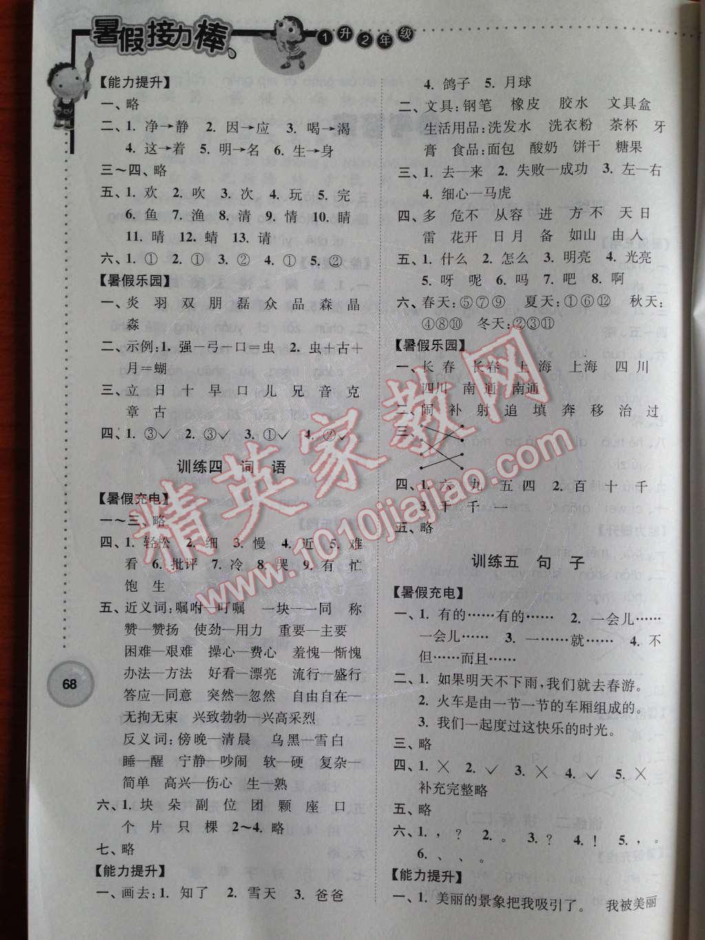 2014年小学语文暑假接力棒一升二年级江苏版 第2页