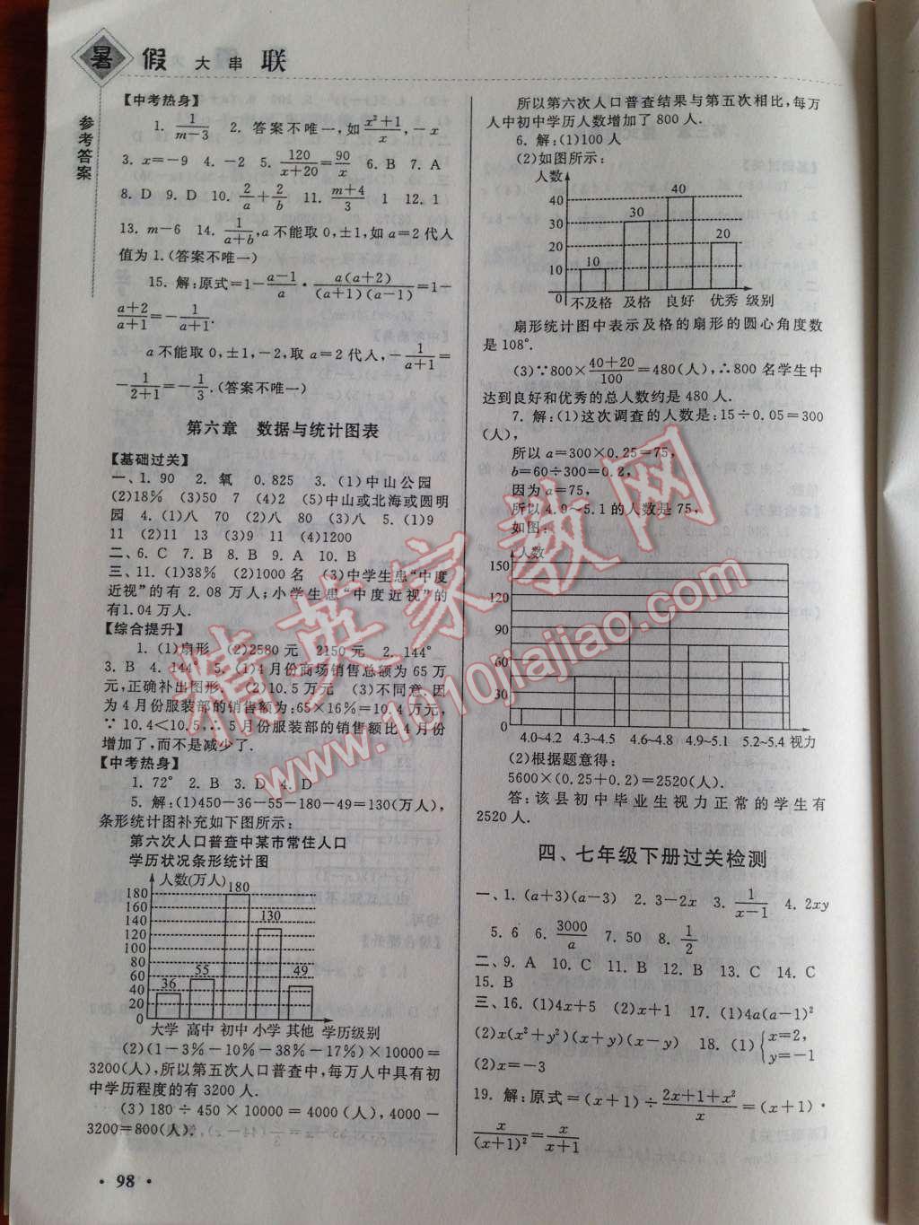 2014年暑假大串联七年级数学浙教版 第5页