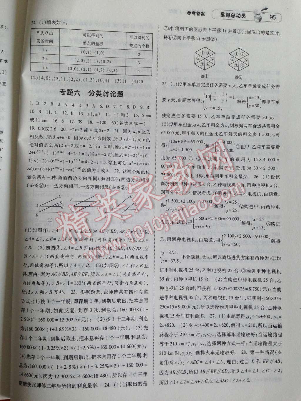 2014年暑假总动员七年级数学人教国标版 第11页