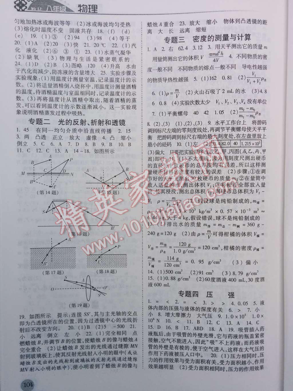 2014年暑假总动员八年级物理江苏国标版 第4页