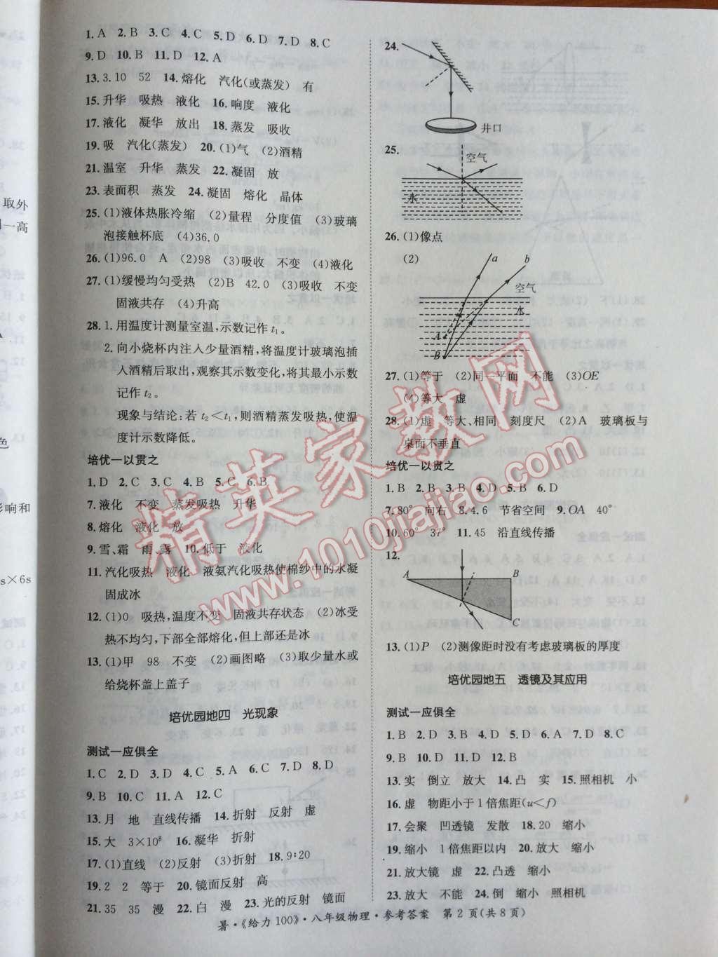 2014年给力100学年总复习八年级全年复习加假期预习物理人教版 第2页