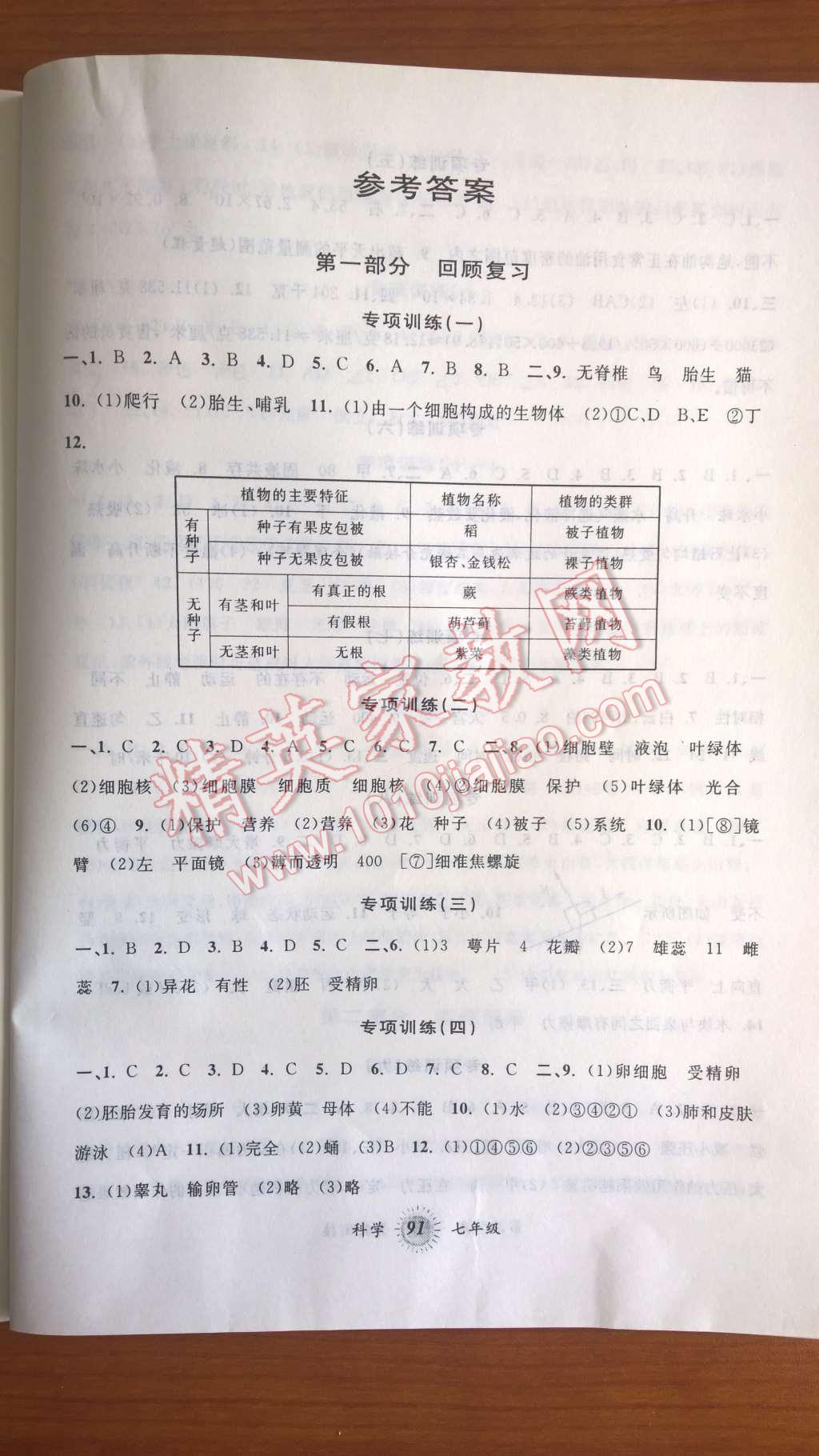 2014年第三学期暑假衔接七年级科学浙教版 第1页