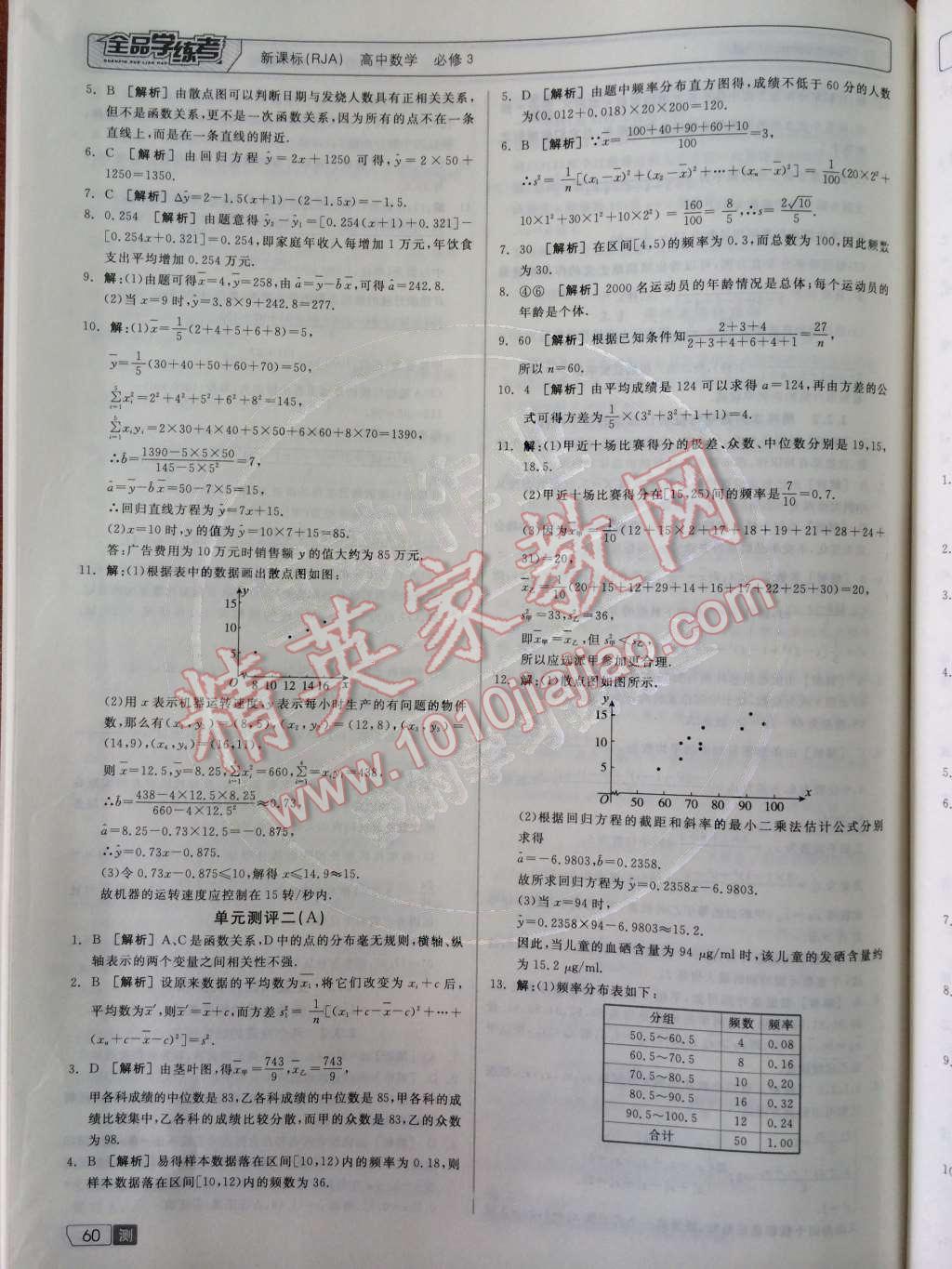 2014年全品學練考測評卷高中數(shù)學必修3人教A版 課時測評第32頁