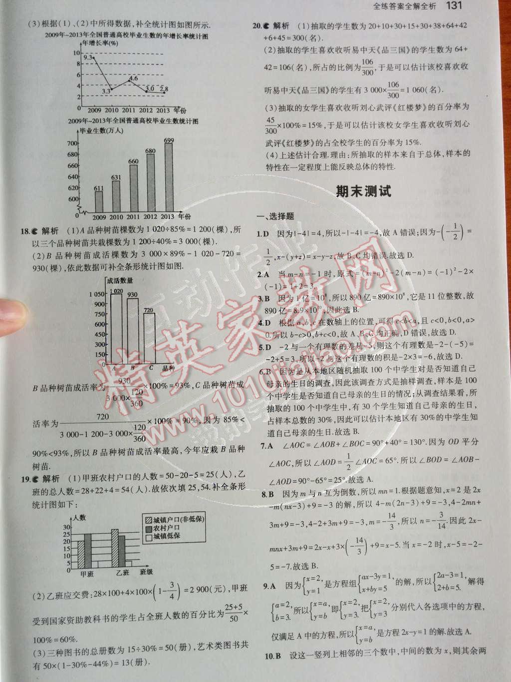 2014年5年中考3年模拟初中数学七年级上册沪科版 第40页