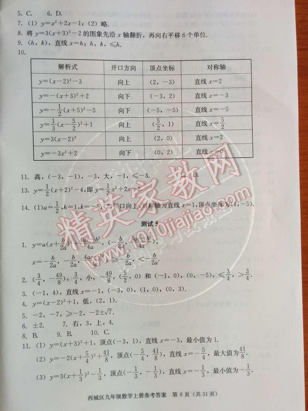 2014年学习探究诊断九年级数学上册人教版 第二十二章 二次函数第50页