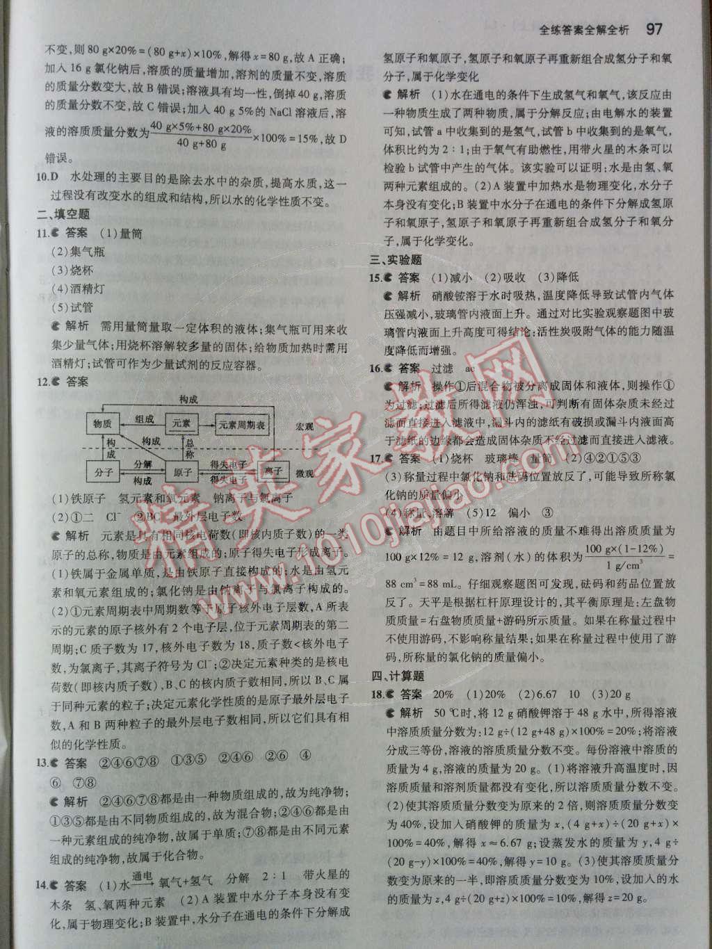 2014年5年中考3年模拟初中化学九年级上册鲁教版&nbsp;第三单元 溶液第46页