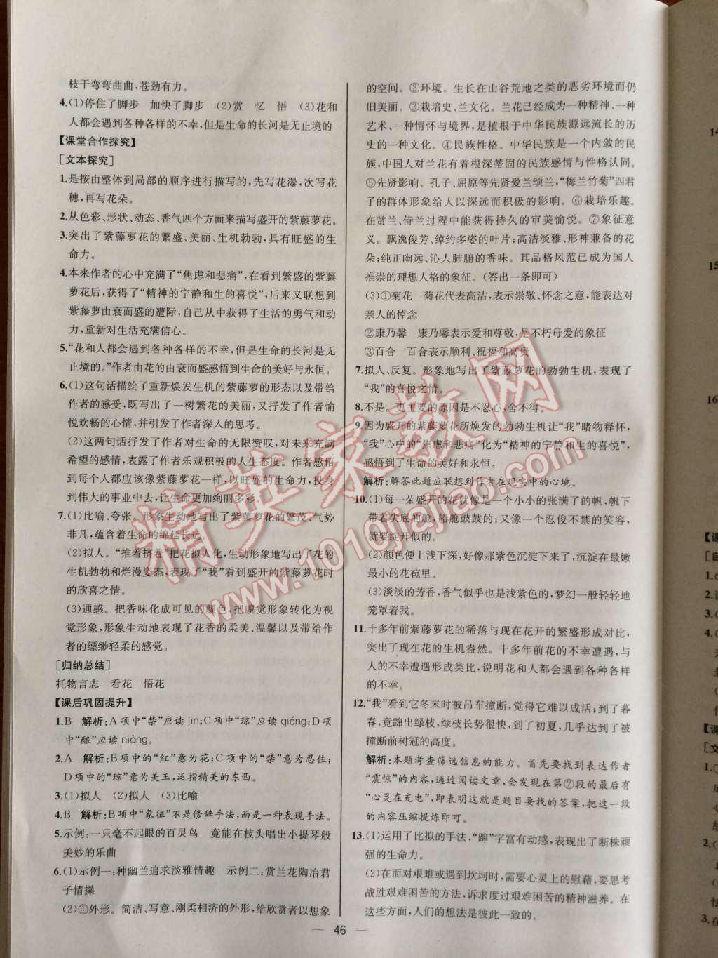 2014年同步導(dǎo)學(xué)案課時(shí)練七年級(jí)語文上冊人教版河北專版 第17頁