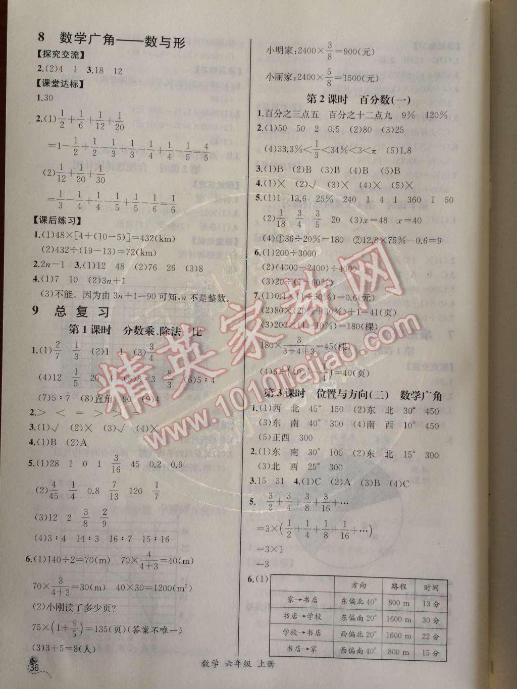 2014年同步导学案课时练六年级数学上册人教版河北专版 第19页