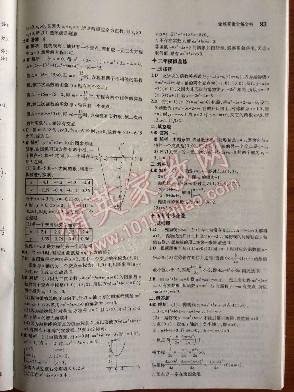 2014年5年中考3年模擬初中數(shù)學(xué)九年級上冊滬科版 第21章 二次函數(shù)與反比例函數(shù)第28頁