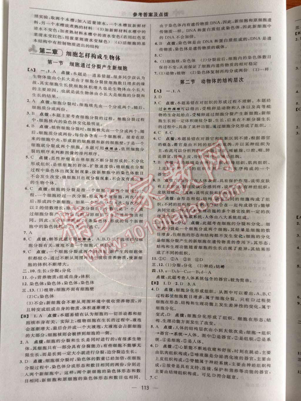 2014年綜合應用創(chuàng)新題典中點七年級生物上冊人教版 第12頁