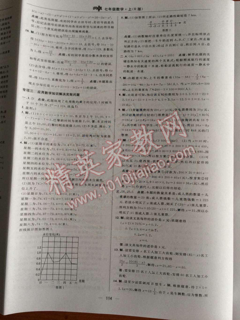 2014年综合应用创新题典中点七年级数学上册人教版 期末复习专项卷第95页