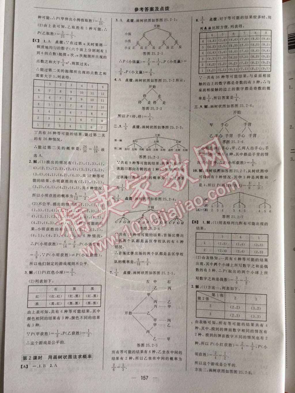 2014年綜合應(yīng)用創(chuàng)新題典中點(diǎn)九年級(jí)數(shù)學(xué)上冊(cè)人教版 第二十五章 概率初步第71頁