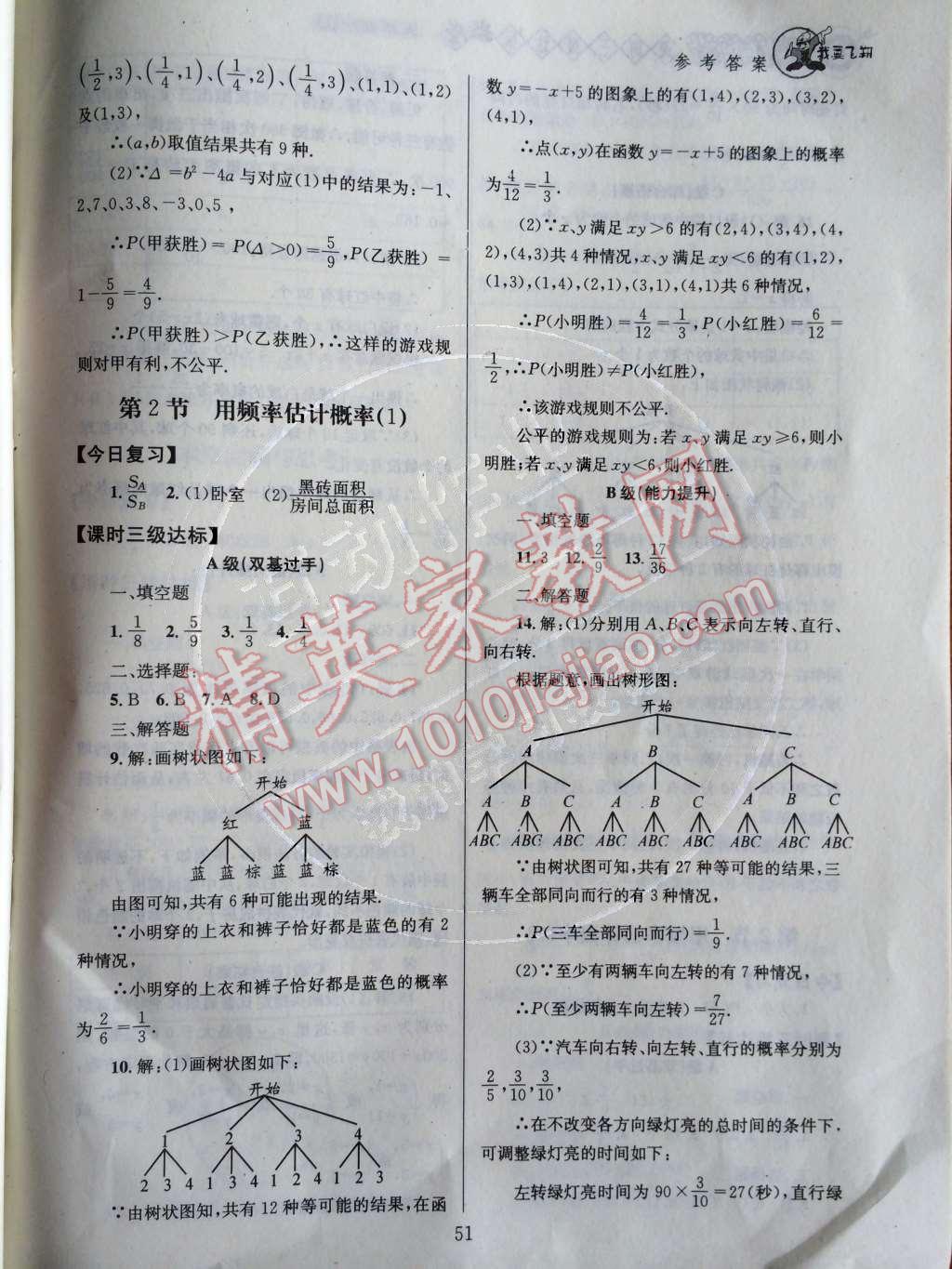 2014年天府前沿課時(shí)三級達(dá)標(biāo)九年級數(shù)學(xué)上冊北師大版 第53頁