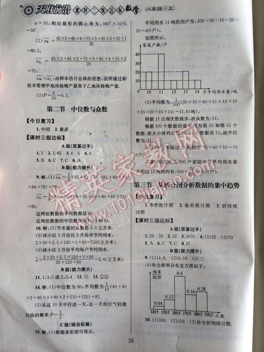 2014年天府前沿課時三級達(dá)標(biāo)八年級數(shù)學(xué)上冊北師大版 第六章 數(shù)據(jù)的分析第67頁