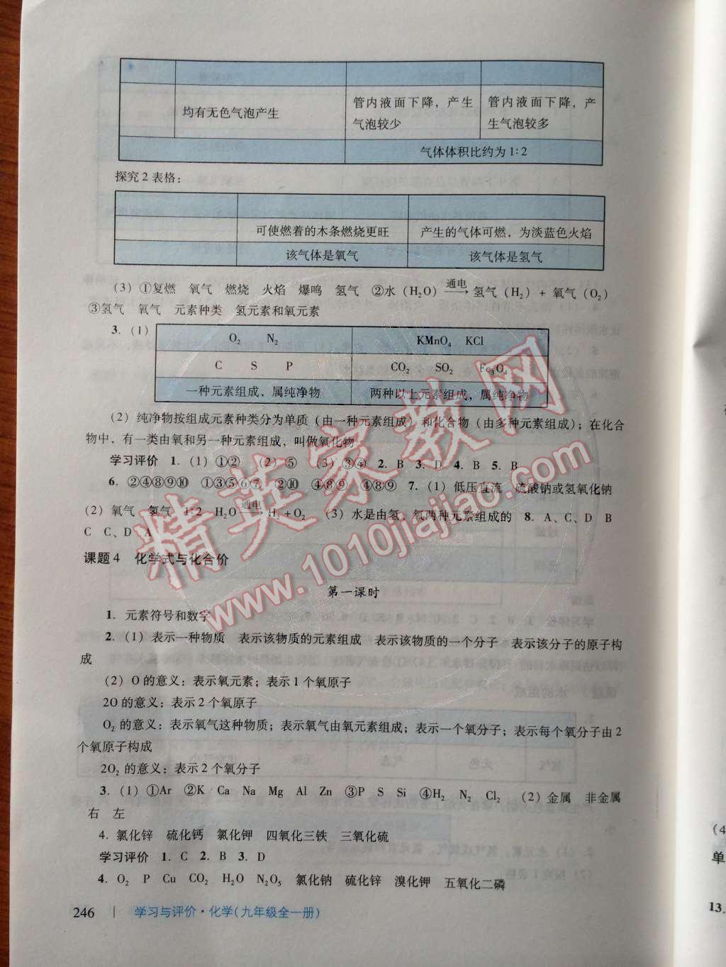 2014年学习与评价九年级化学全一册人教版 第四单元 自然界的水第65页