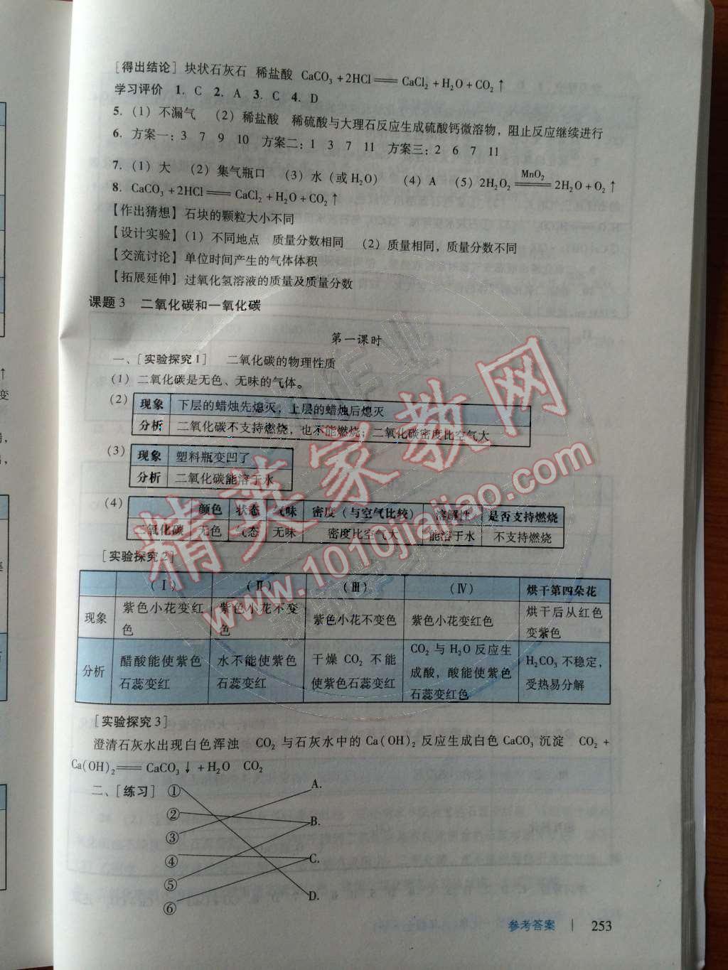 2014年学习与评价九年级化学全一册人教版 第六单元 碳和碳的氧化物第74页