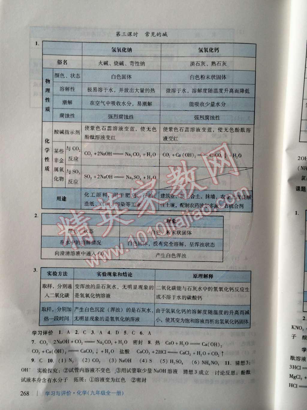 2014年学习与评价九年级化学全一册人教版 第十单元 酸和碱第92页